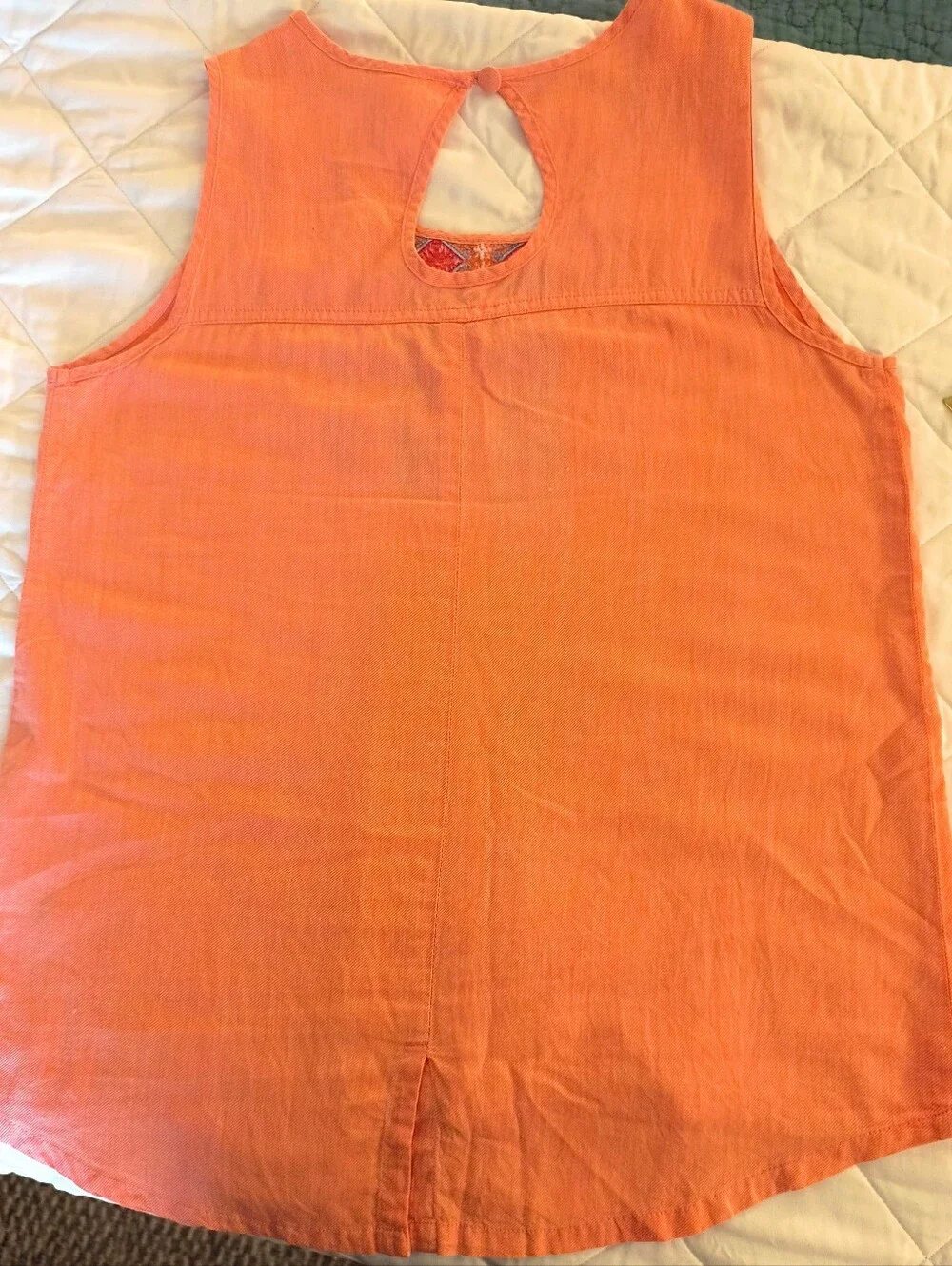 Michael Kors Embroidered Coral Sleeveless Tank